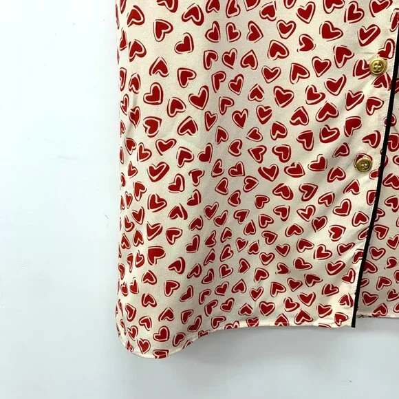 CW0805 MiuMiu color matching heart full print single breasted casual skirt 95% n